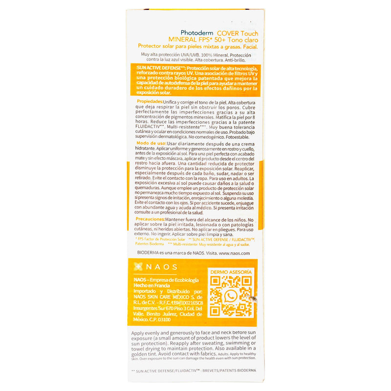 Bioderme Photoderm Cover Touch Fps50 Tono Claro 40Ml - WeCare Pharma