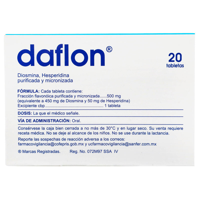 Daflon 450Mg/50Mg Con 20 Tabletas (Diosmina/Hespiridina) - WeCare Pharma