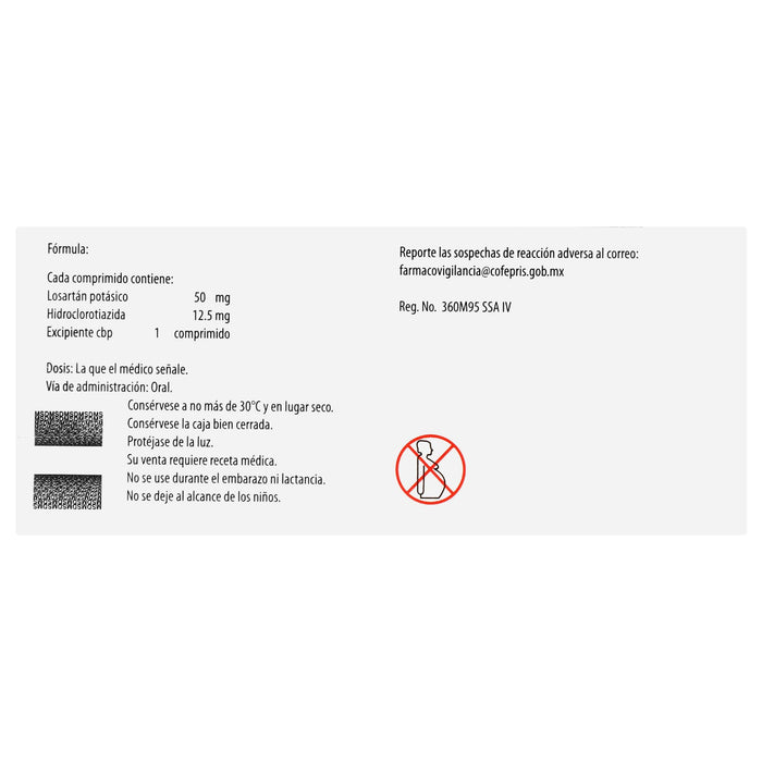 Hyzaar 50Mg/12.5 Con 30 Comprimidos (Losartan/Hidroclorotiazida) - WeCare Pharma