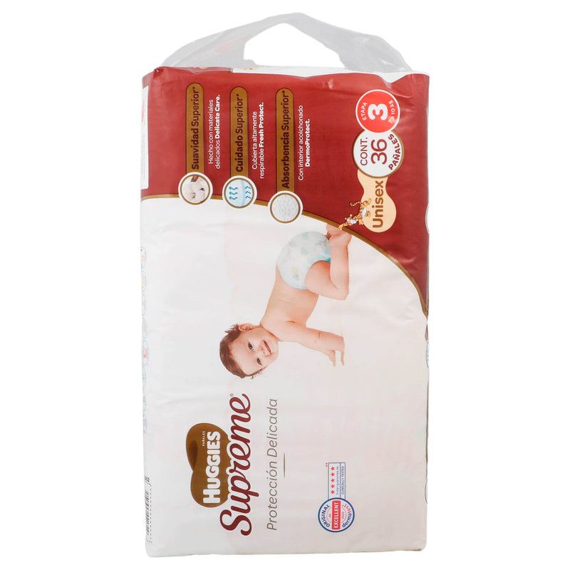 Pañal Huggies Supreme Unisex Etapa 3 Con 36 - WeCare Pharma
