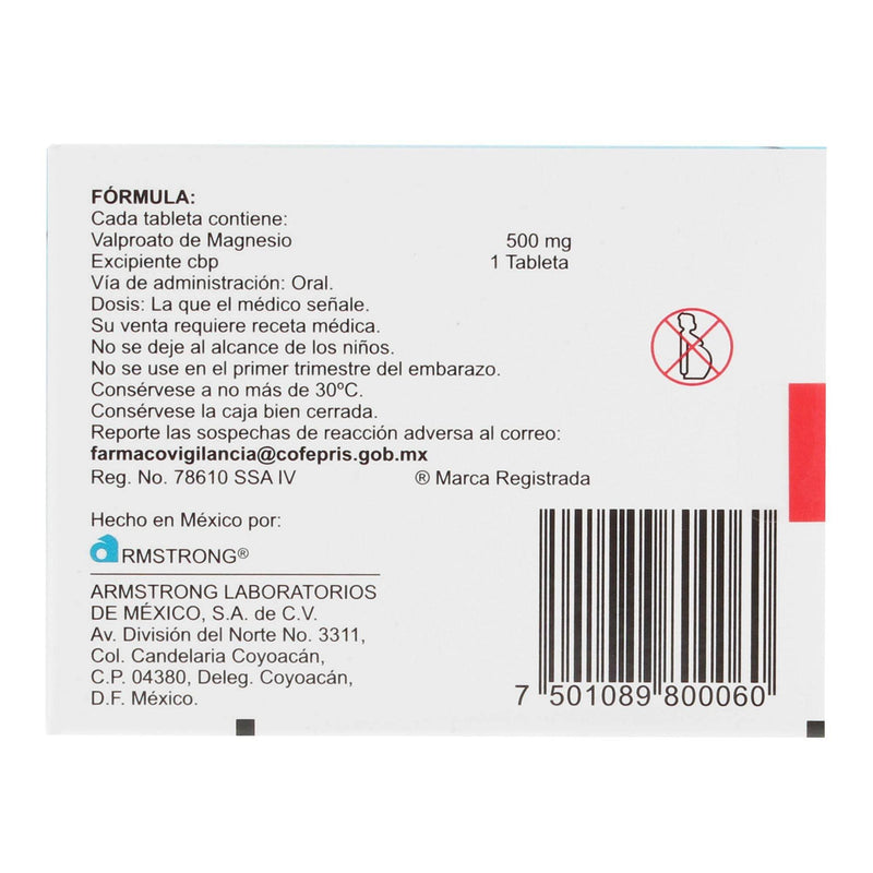 Atemperator 500Mg Con 20 Tabletas (Valproato De Magnesio) - WeCare Pharma