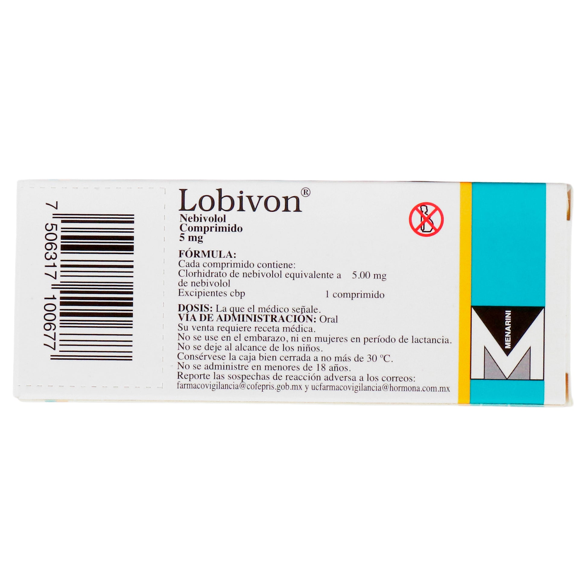 Lobivon 5Mg Con 56 Comprimidos (Nebivolol) 7 - 7506317100677