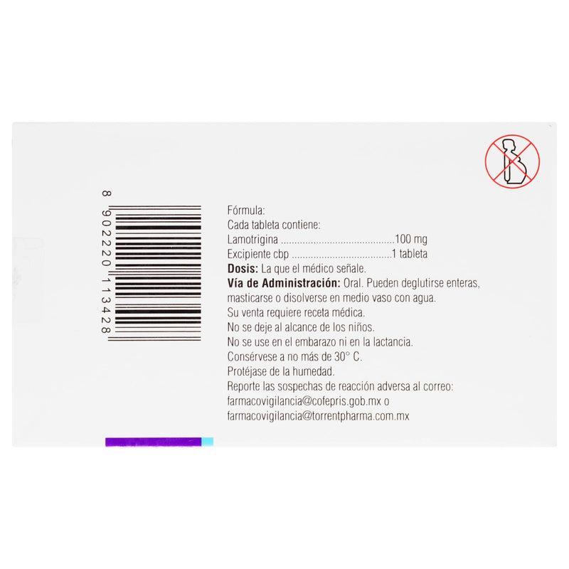 Torlamo Dt (Lamotrigina) Tabletas 100Mg Con 30 - WeCare Pharma
