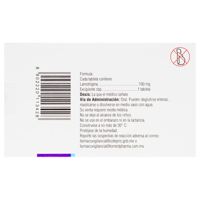 Torlamo Dt (Lamotrigina) Tabletas 100Mg Con 30 - WeCare Pharma