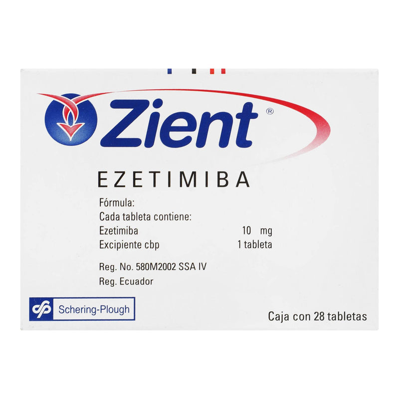 Zient 10Mg Con 28 Tabletas (Ezetimiba) - WeCare Pharma