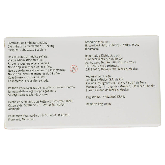 Ebixa 20Mg Con 28 Tabletas (Memantina) - WeCare Pharma