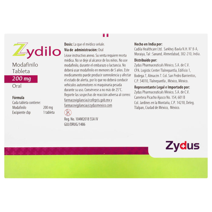 Zydilo (Modafilino) 200Mg Tabletas Con 28 - WeCare Pharma