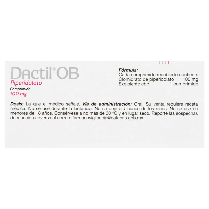 Dactil Ob 100Mg Con 30 Tabletas (Piperidolato) - WeCare Pharma