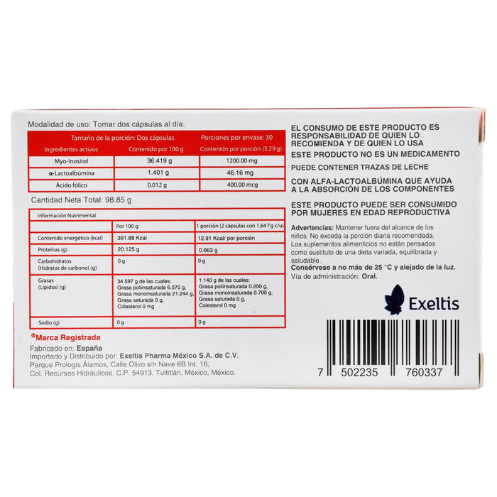 Inofolic Hp 98.43G Con 60 Capsulas (Myo Inositol/Lactoalbumina/Ac Folico) - WeCare Pharma