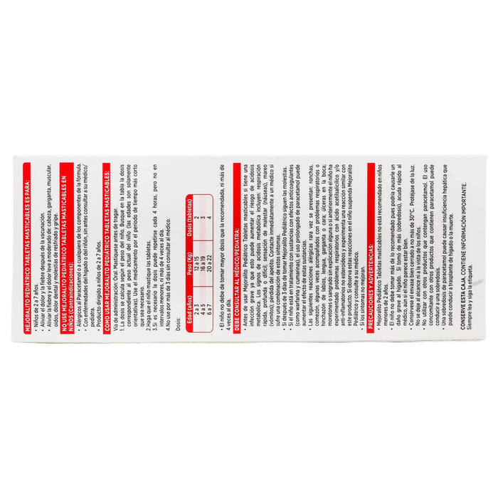 Mejoralito Pediatrico Mast 80Mg Con 30 Tabletas (Paracetamol) - WeCare Pharma