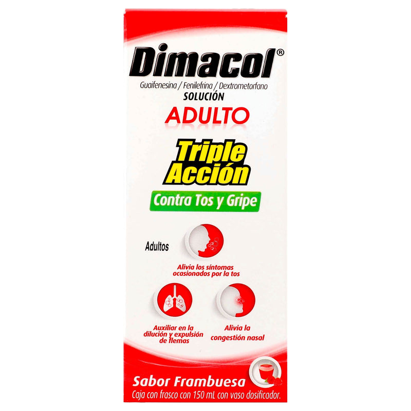 Dimacol Ad Solución 2G/100Mg/200Mg/100Ml 150Ml (Guaifesina/Fenilefrina/Dextrometorfano) - WeCare Pharma