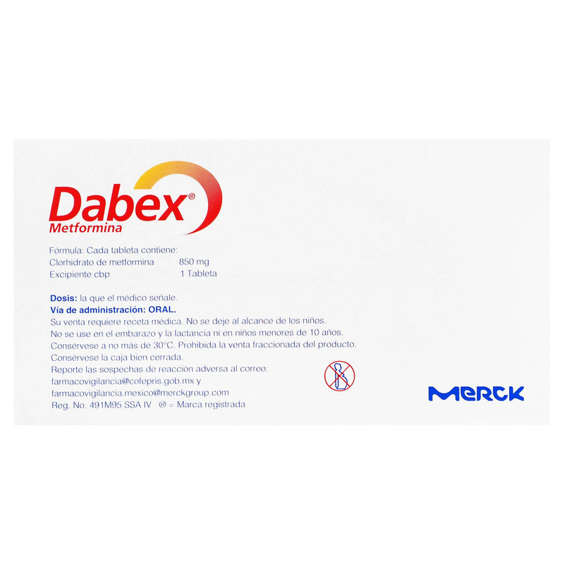 Dabex 850Mg Con 30 Tabletas (Metformina) - WeCare Pharma