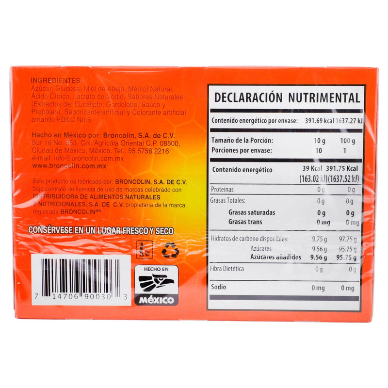 Broncolin Paleta 10G Con 10 Miel-Naranja (Miel Y Extractos Herbales) - WeCare Pharma