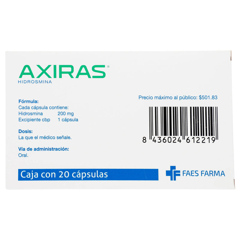 Axiras 200Mg Con 20 Capsulas (Hidrosmina) - WeCare Pharma