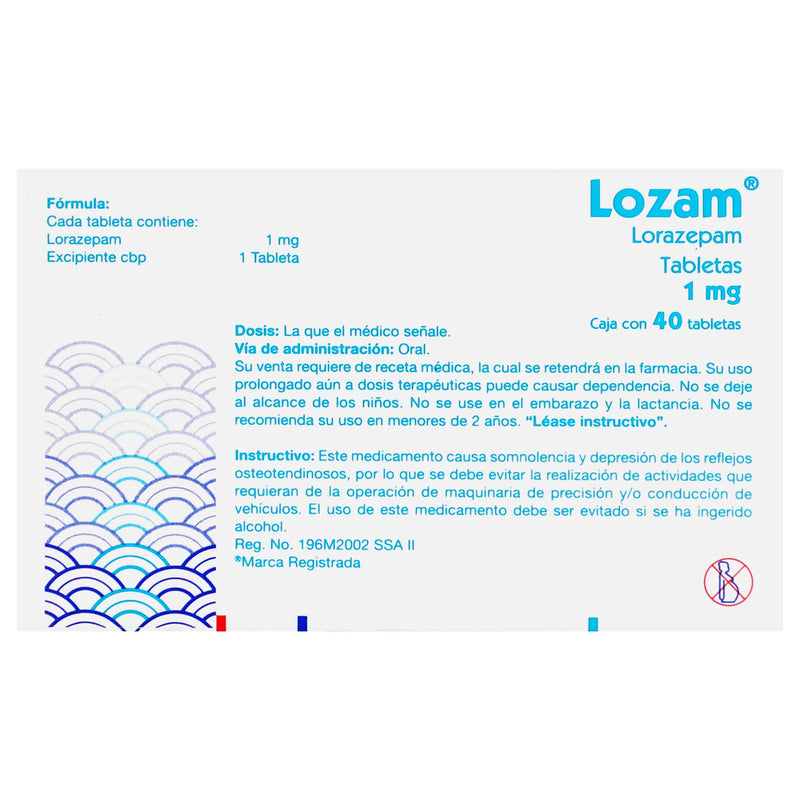 Lozam (Lorazepam) Tabletas 1Mg Con 40 - WeCare Pharma