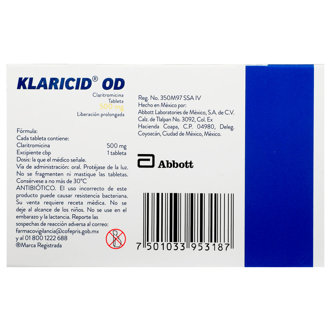 Klaricid Od 500Mg Con 7 Capsulas (Claritromicina) 6 - 7501033953187