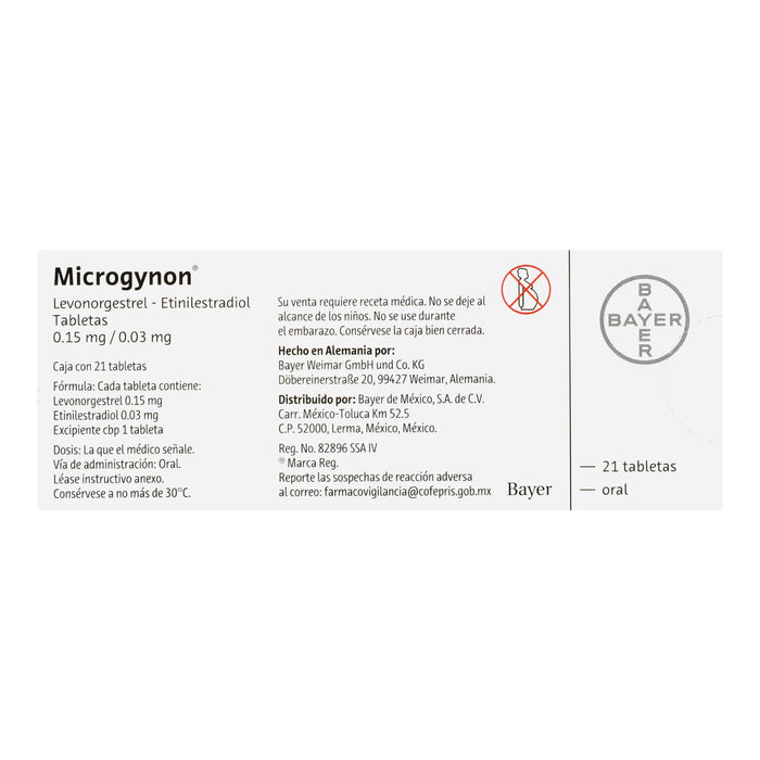 Microgynon 0.15Mg/0.03Mg Con 21 Tabletas (Levonogestrel/Etiniestradiol) - WeCare Pharma