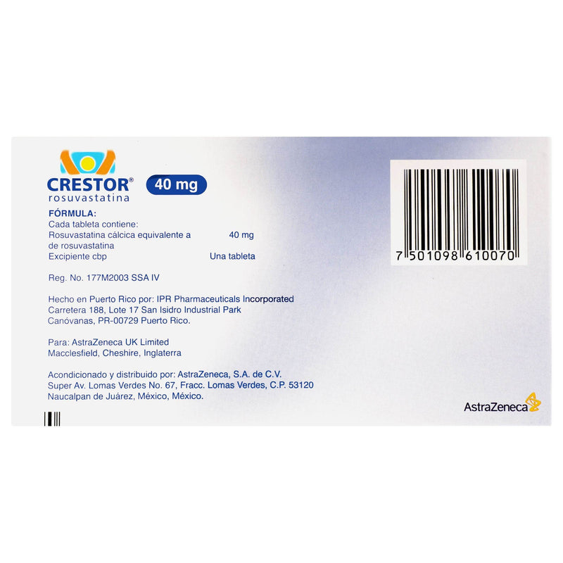 Crestor 40Mg Con 30 Tabletas (Rosuvastatina) - WeCare Pharma