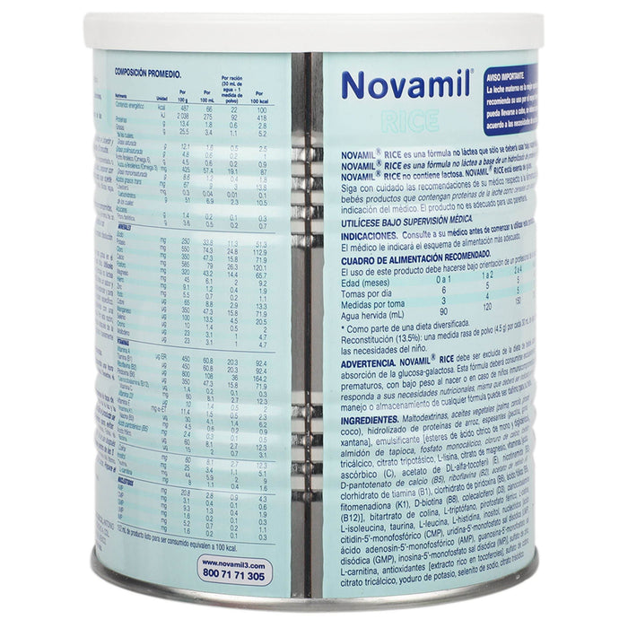 Novamil Rice Lata 400G (Form Lactea) - WeCare Pharma