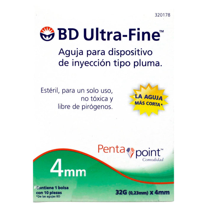 Aguja Para Pluma Bd 32Gx4Mm Con 10 - WeCare Pharma