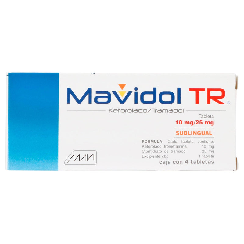 Mavidol Tr Sl 10/25Mg Con 4 Tabletas (Ketorolaco/Tramadol) - WeCare Pharma