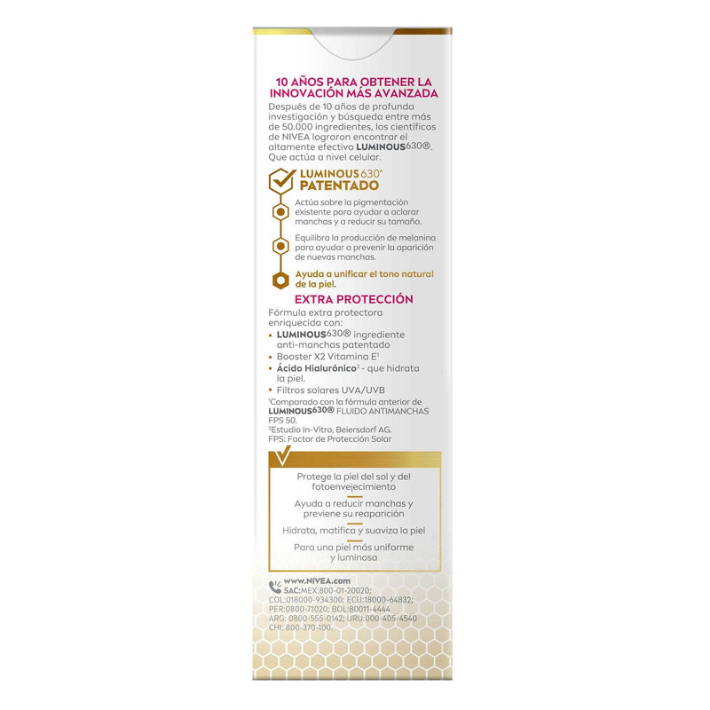 Nivea Fluido Anti Manchas Luminous Fps50 40Ml - WeCare Pharma