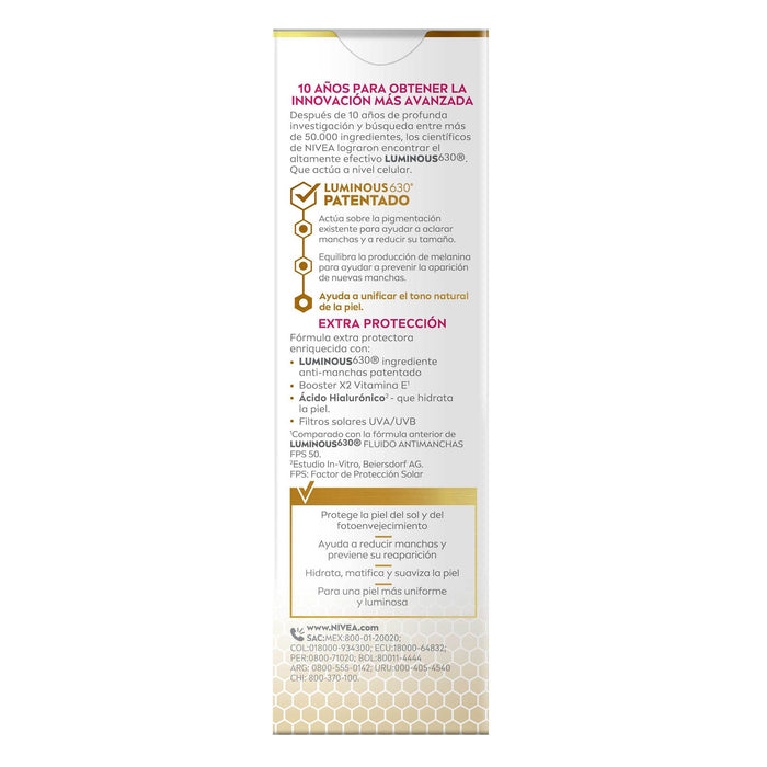 Nivea Fluido Anti Manchas Luminous Fps50 40Ml - WeCare Pharma