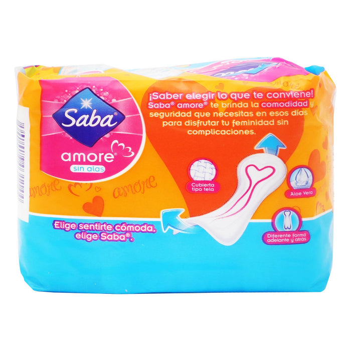 Toallas Saba Amore Regular Sin Alas Con 8 - WeCare Pharma