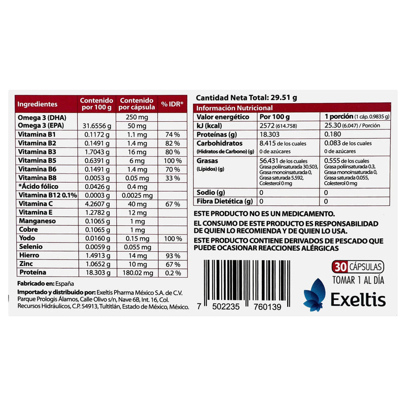 Regenesis Max 26.01G Con 30 Capsulas (Omega 3/Acido Folico/Vitaminas/Minerales) - WeCare Pharma