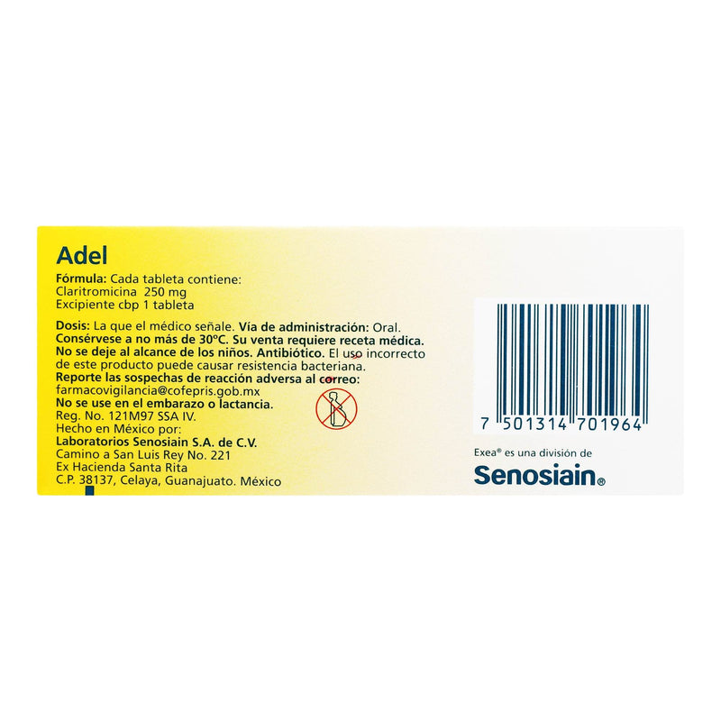 Adel 250Mg Con 10 Tabletas (Claritromicina) - WeCare Pharma