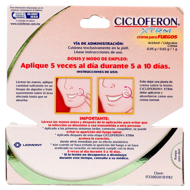 Cicloferon Xtrm Crema Color Piel 5G (Aciclovir/Lidocaina) - WeCare Pharma