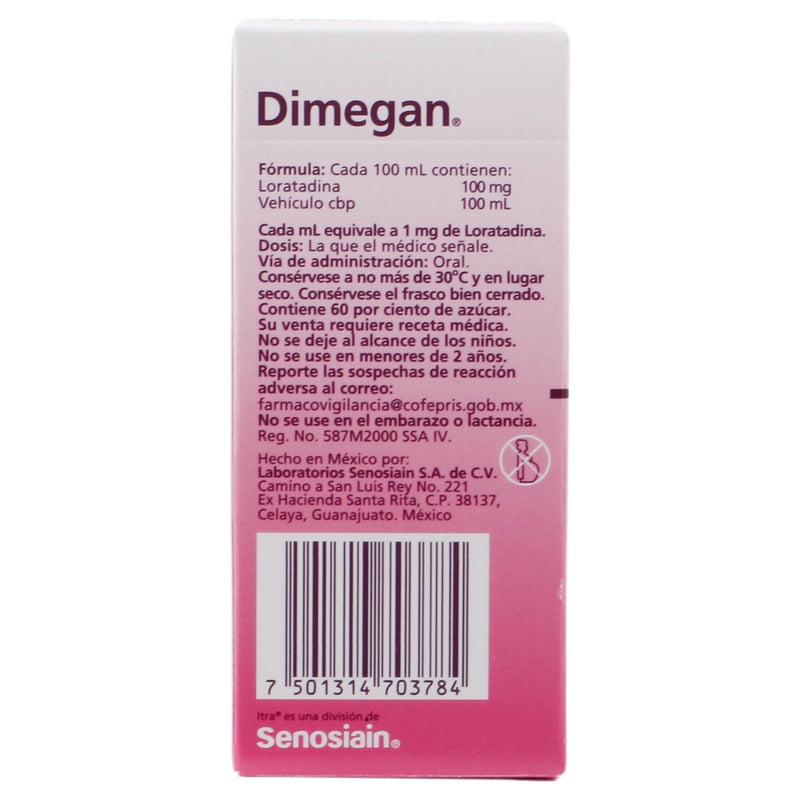 Dimegan Jarabe 5Mg/5Ml 60Ml (Loratadina) - WeCare Pharma