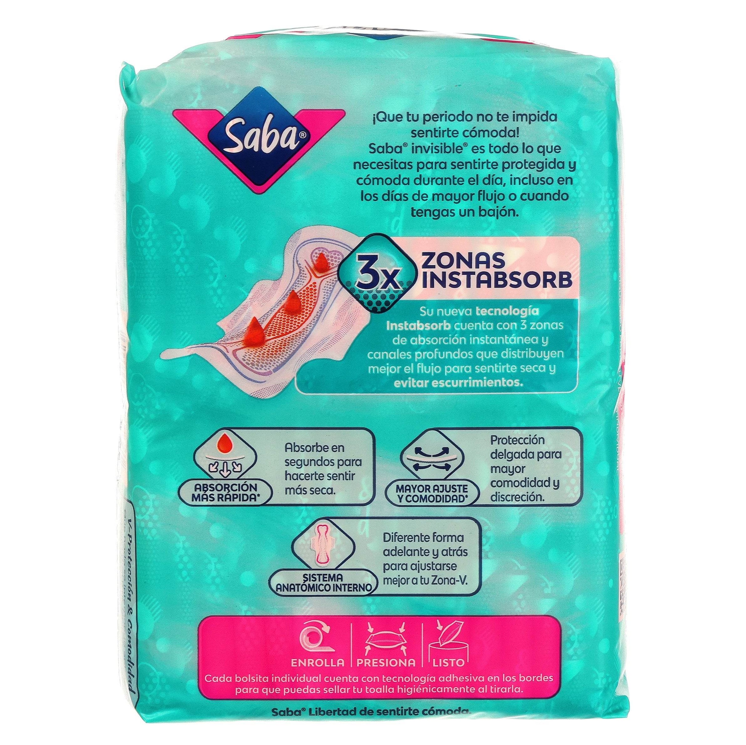 Toallas Femeninas Saba Invisible Buenos Días Delgada Con Alas 32 Pieza ...