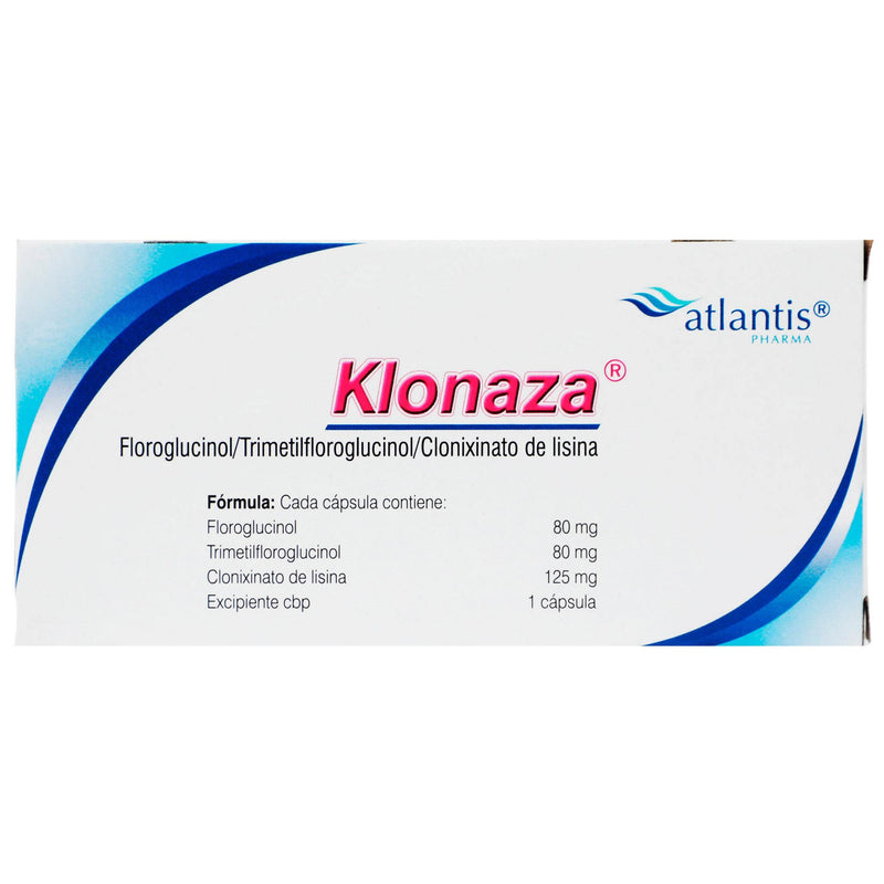 Klonaza 80Mg/80Mg/125Mg Con 20 Capsulas (Floroglucinol/Trimetilfloroglucinol/Clonixinato De Lisina) - WeCare Pharma