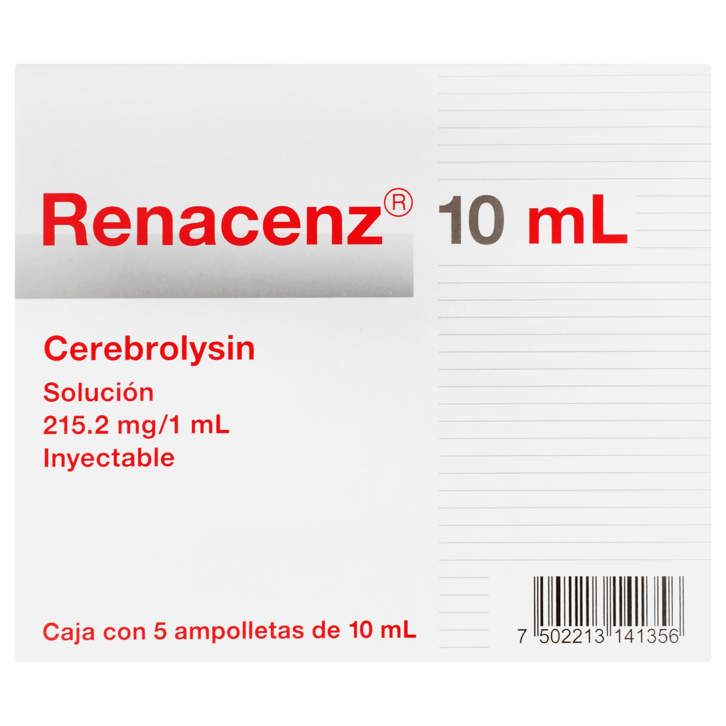 Renacenz 215.2Mg/Ml 10Ml Con 5 Ampulas (Cerebrolisina) 6 - 7502213141356