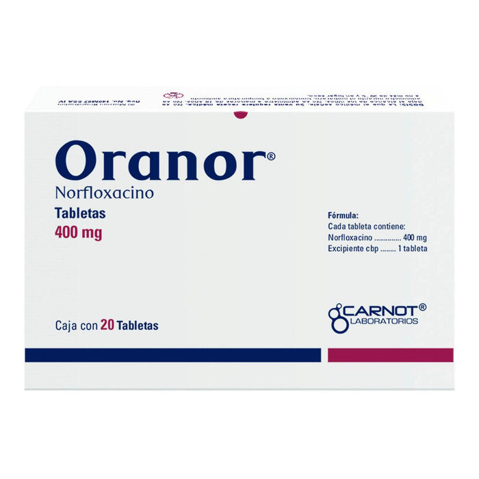 Oranor (Norfloxacino) Tabletas 400Mg Con 20 - WeCare Pharma
