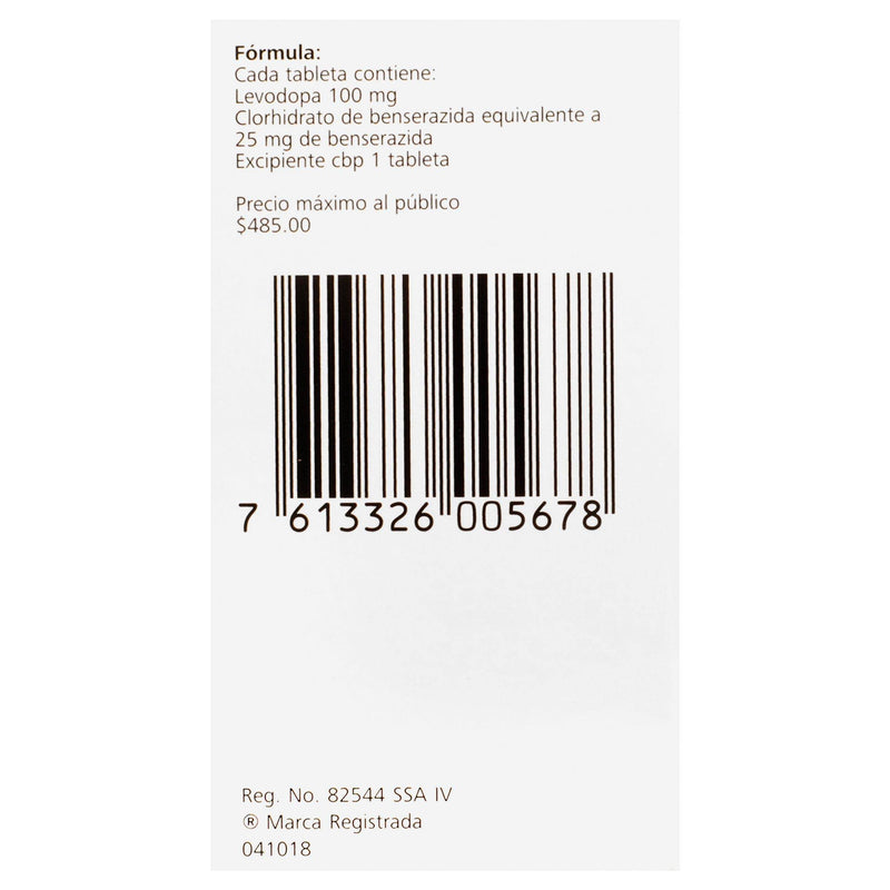 Madopar 100Mg/25Mg Con 30 Tabletas (Levodopa/Benserazida) - WeCare Pharma