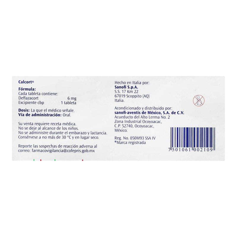 Calcort 6Mg Con 20 Tabletas (Deflazacort) - WeCare Pharma