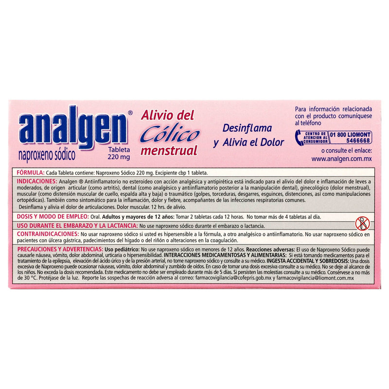 Analgen Colico 220Mg Con 10 Tabletas (Naproxeno Sodico) - WeCare Pharma