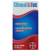 Citracal + D Fem 1.785G Con 60 Tabletas (Calcio/L-Glutamina/Vitamina D3) - WeCare Pharma