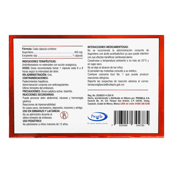 Gelubrin 400Mg Con 10 Capsulas (Ibuprofeno) - WeCare Pharma