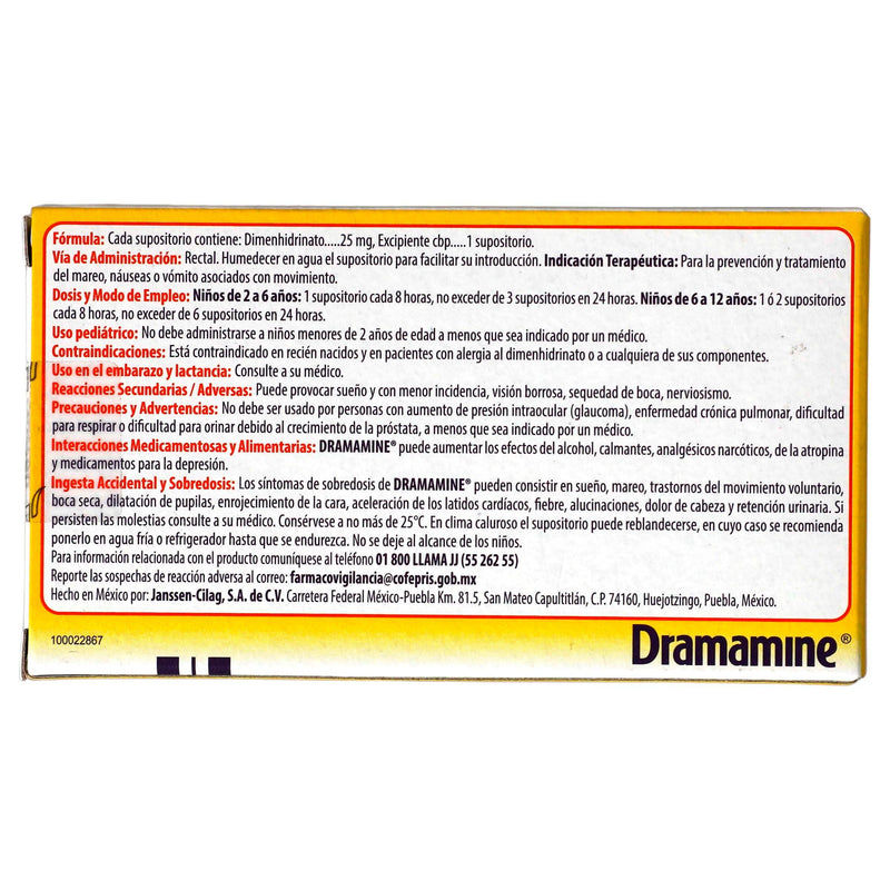 Dramamine Sup 25Mg Con 4 (Dimenhinidrato) - WeCare Pharma