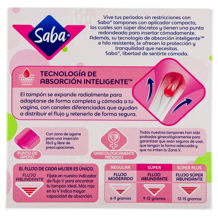 Tampones Saba Super V-Compacto Con 10 - WeCare Pharma