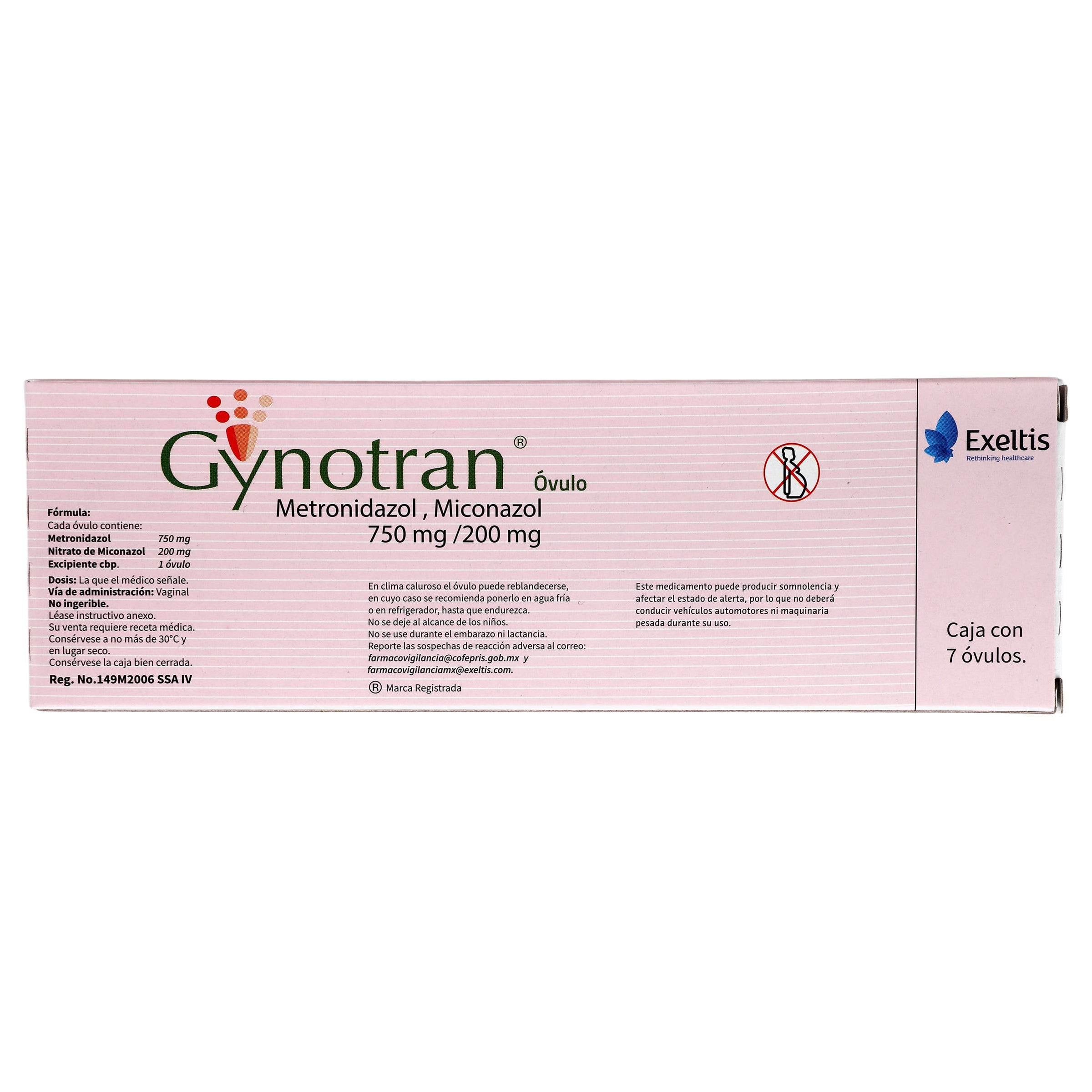 Gynotran Gynotran Ovules 750mg/200mg with 7 (Metronidazole/Miconazole) — WeCare ...