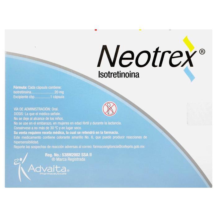 Neotrex (Isotretinoina) Capsulas 20Mg Con 30 - WeCare Pharma
