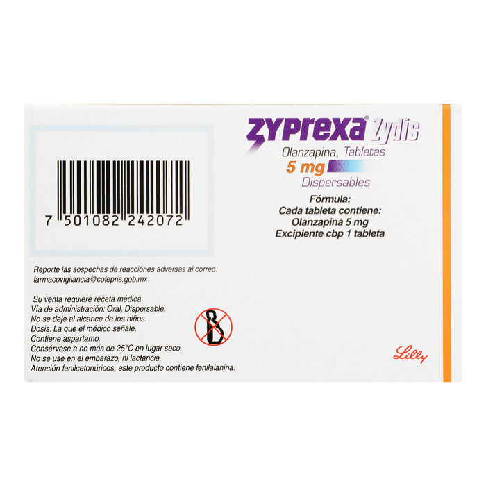 Zyprexa Zydis Disp 5Mg Con 14 Tabletas (Olanzapina) 6 - 7501082242072