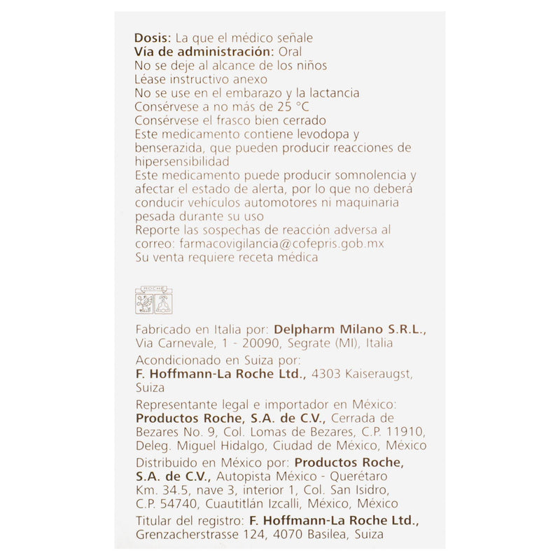 Madopar 100Mg/25Mg Con 30 Tabletas (Levodopa/Benserazida) - WeCare Pharma