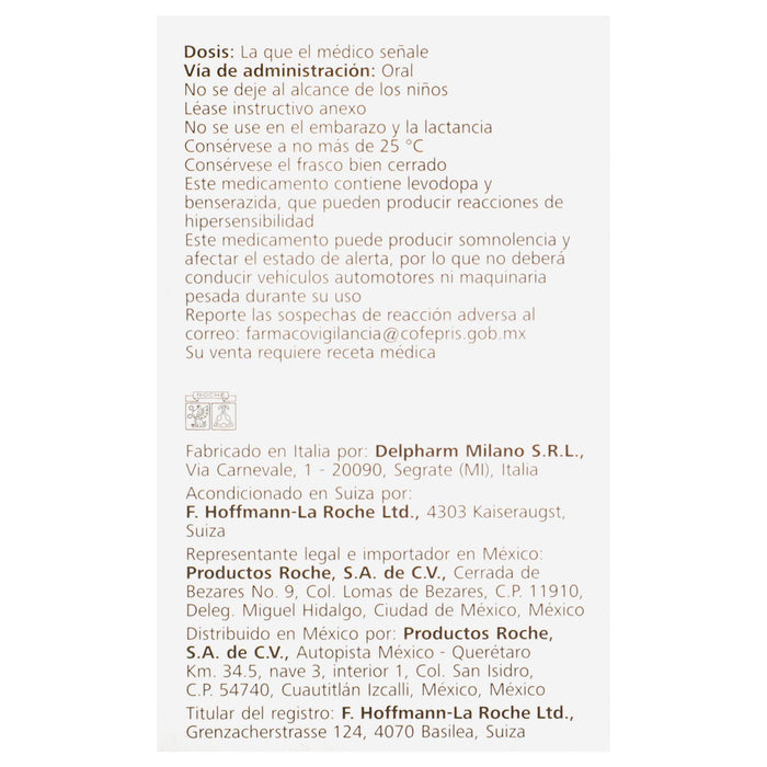 Madopar 100Mg/25Mg Con 30 Tabletas (Levodopa/Benserazida) - WeCare Pharma