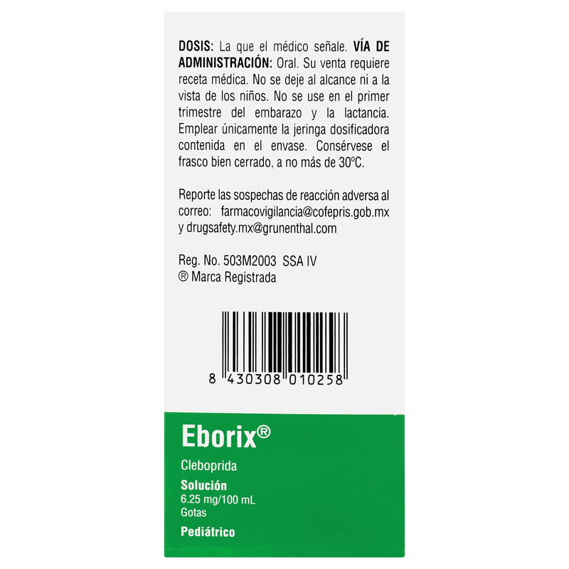 Eborix Solución 6.25Mg/100Ml Frasco 90Ml (Cleboprida) - WeCare Pharma