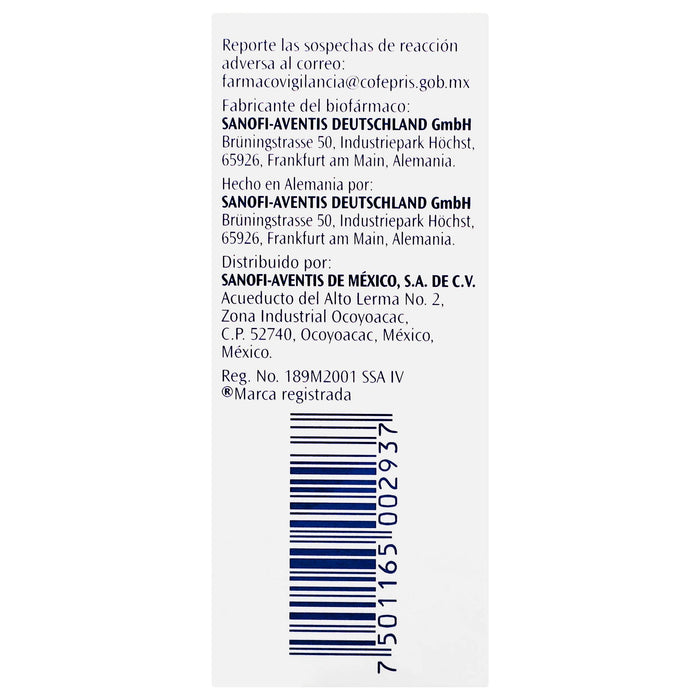Lantus Frasco 100Unid/Ml 10Ml Con 1 Ampulas (Insulina Glargina) - WeCare Pharma